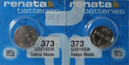 2 Silver Oxide 373 Zero Mercury Electronic Renata Batteries...