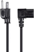 Monoprice 6ft 14AWG Right Angle Power Cord Cable w/ 3 Conductor PC Power Connector Socket (C13/5-15P) - Black...