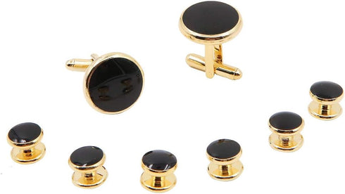 8 Pieces Men Round Cufflinks and Button Studs Set,Cuff Links for Formal Business Wedding Tuxedo Shirt Accessories...