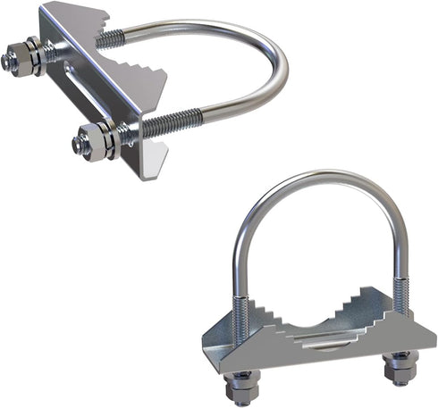 2 PCS Stainless Steel Antenna Mount Clamp U-Bolt Mounting Hardware?All nuts and gaskets are made of stainless steel?Antenna Mast Clamp V Jaw Brack...