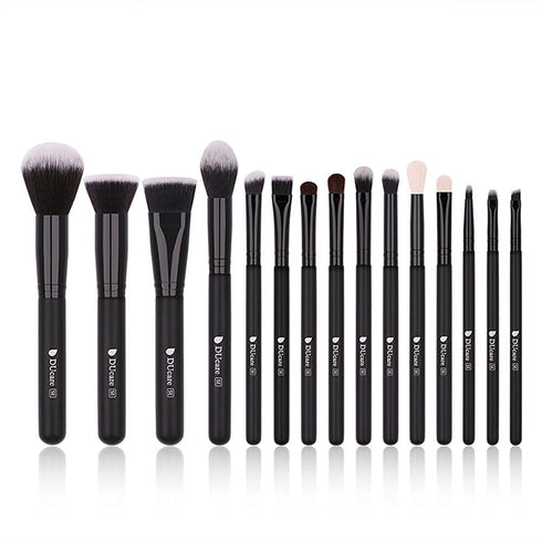 DUcare Makeup Brushes 15Pcs Premium Synthetic Kabuki Makeup Brush Set, Professional Foundation Concealers Powder Blush Blending Face Eye Shadows B...