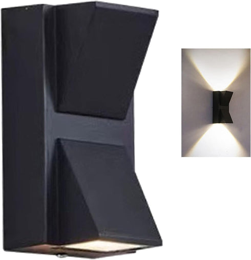 Outdoor Wall Light Dual Head Exterior Wall Lamp with Up and Down Sconces Wall Mount Lights for Garage, Doorway(white light)...
