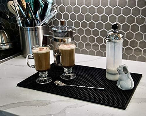 Highball & Chaser Bar Mat 18 x 12, Thick Durable and Stylish Bar Mat for Spills. Non Slip, Non-Toxic, Service Mat for Coffee, Bars, Restaurants Co...