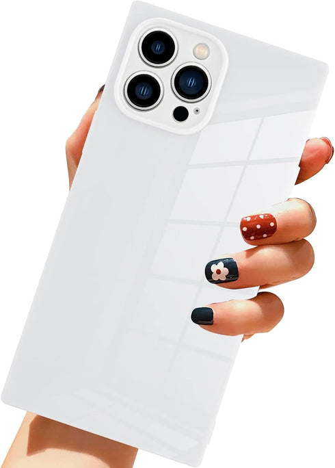LSL Case for iPhone 13 Pro Max White Soft TPU Bumper Anti-drop Anti-scratch Shock Absorption Protective Wireless Slim Cover Compatible with iPhone...