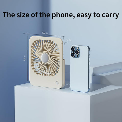 Desk Fan Small Portable USB Battery Rechargeable, 3 Speeds 2000mAh Rechargeable Travel Fan with Max 24H Quiet Working, 180° Folding Mini Personal ...