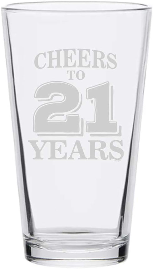 Veracco Cheers To 21 Years Twenty First Pint Beer Glass 21st Birthday Gift For Him Her (Clear, Glass)...