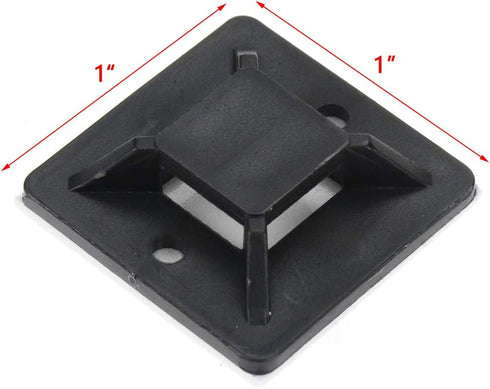100 PCS Adhesive Cable Tie Mounts, Black Cable Tie Bases, Strongly Adhesive, Wire Tie Mounts, Cable Wire Management Cable Tie Base Holders For Hom...