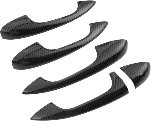 Qiilu Door Handle Covers Carbon Fiber Exterior Door Bowl Cover Trim for C Class W205 2015-2018 GLC X253 2016-2018...