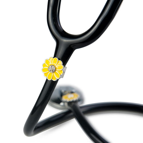 2 Pack Sunflower Bling Stethoscope Charms, Unique Stethoscope Id Name Tag for Doctor Nurse Christmas Gift...