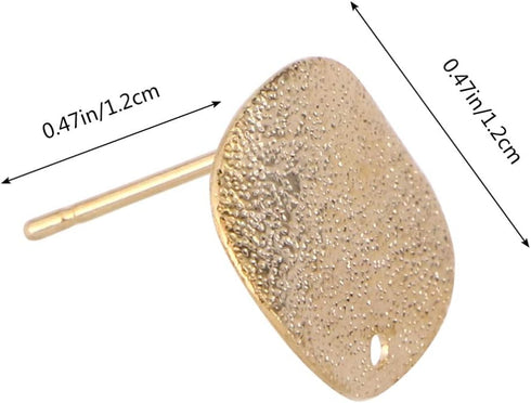 MILISTEN 20pcs Stainless Steel Earrings Posts Round Blank Peg Earrings Posts Flat Pad Ear Stud Components Earring Making Findings (Golden)...