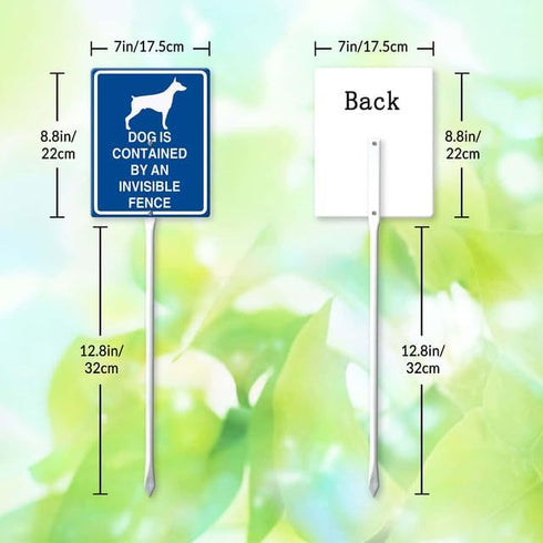 Dog is Contained by An Invisible Fence Yard Sign with Stake 7x8.8inch Rustproof Outdoor Aluminum Sign for Yard Garden Lawn Street Outdoor...