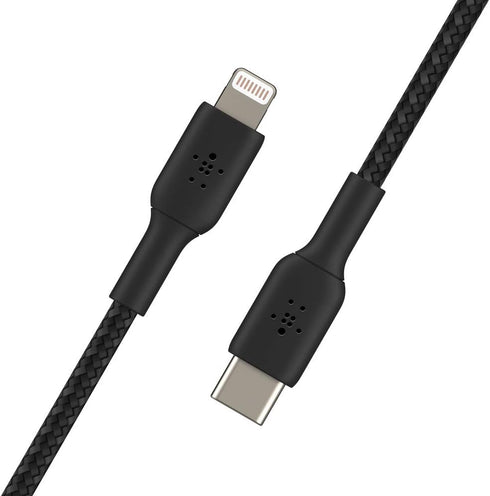 Belkin BoostCharge Nylon Braided USB C to Lightning Cable 6.6ft/2M - MFi Certified 18W Power Delivery iPhone Charger Cord - Apple Charger USB C Ca...
