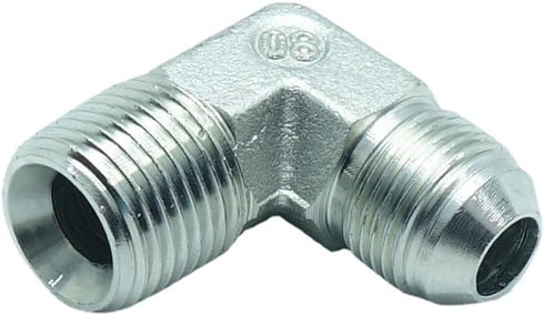 1 Piece 1/2" Male JIC (3/4"-16 Tpi) x 1/2" Male NPT Hydraulic Fitting 37° Flare to 90° Elbow Pipe Adapter...
