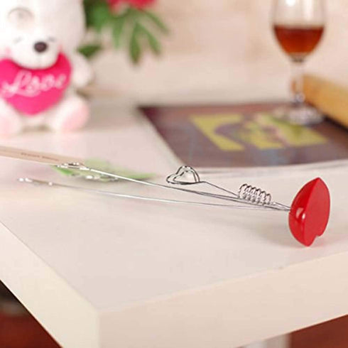 BinaryABC Heart Shape Photo Holder,Gift Card Holder Tree,Place Card Holder(Silver+Red)...