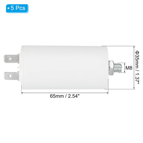 PATIKIL 10uf CBB60 Run Capacitor,5Pcs AC 250V 4 Pins 50/60Hz Cylinder Bottom with M8 Screw for Washing Machine,Cleaning Machine Pump Motor Star...