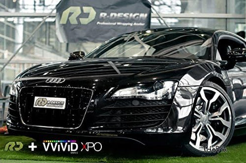 VViViD Black High Gloss Realistic Paint-Like Microfinish Vinyl Wrap Roll XPO Air Release Technology (1ft x 5ft)...