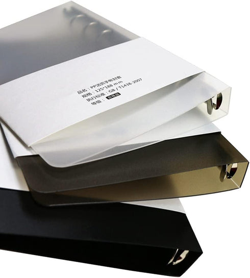 3 Pack A5 A6 B5 Round Ring Binder Cover 6-Ring 9-Ring PVC Binder Covers Refillable Notebook Loose Leaf Binder Protector (Inner Paper Not Included)...
