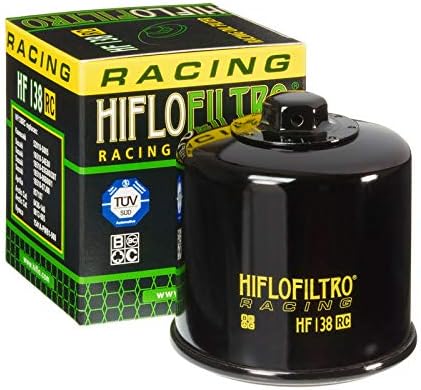 HiFloFiltro HF138RC Black RC High Performance Premium Oil Filter, Single...