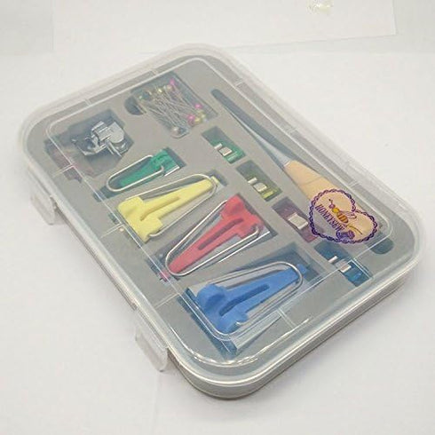 HONEYSEW Bias Tape Maker 6MM 12MM 18MM 25MM with Binder Foot Bradawl Quilting Clips Sewing Pins Kit (BTM-S2)...