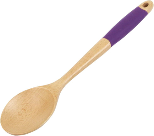 Chef Craft Purple Wooden Spoon with Silicone Handle...