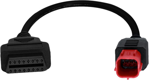 AMHTDOL Obd2 Adapter Cable for Guzzi Kawasaki Suzuki Motorcycle 6 Pin OBD Diagnostic Cable,for Yamaha KTM 6 Pin Obd1 to Obd2 Adapter Connector,Fit...