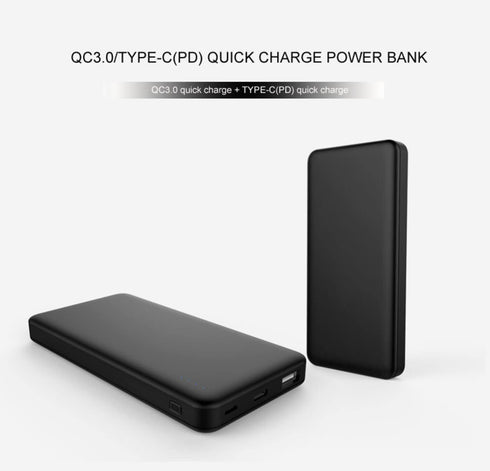 SunJack 10000mAh Power Bank, Portable and Compact Battery Charger, Fast Charging 18W USB-A and USB-C Power Delivery PD for Phones, Tablets and Mor...