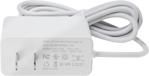 Yahboom Raspberry Pi 5 Power Supply 27W USB-C US Plug PD Power Adapter Raspberry Pi 5 Official Power Super Alternative 5V 5A...