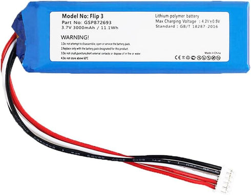 3000mAh GSP872693 Battery Replacement Compatible with JBL Flip 3 Splashproof Portable Bluetooth Speaker with Installation Tools...