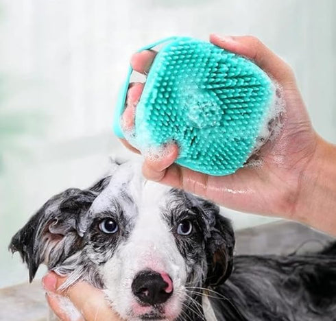 MB&RB STORE Pack of 2 Soft Silicone Pet Bath Brushes, Pet Grooming Shampoo, Massage Dispenser for Short and Long Haired Dogs and Cats...