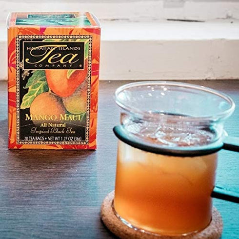 Hawaiian Islands Tea Company Mango Maui Black Tea, All Natural - 20 Teabags (1 Box)...