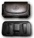 Premium Leather Horizontal Large Size Pouch Protective Carrying Cell Phone Case with Belt Clip and Belt Loops - Black...