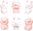 Rolin Roly 6PCS Resin Cute Rabbit and Pigs Micro Landscape Decorations for Bunnies Terrarium Decor Tiny Piggy Toy Plastic Cute Fairy Garden (6PCS)...