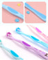 Individually Packaged Cute Toothbrush Set, Compact Head (Sky blue, 3 Count)...