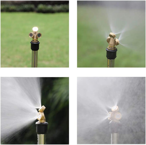 Feelers Brass Misting Spray Nozzle, 1/2" BSPF 3-Holes Large Atomizing Spray Garden Sprinklers Agricultural Irrigation System Adapter Fitting (Pack...