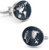 Vintage Cuff Links Blue World Map Globe Design Quality Brass Material Cuff-links for Men with Gift Box...