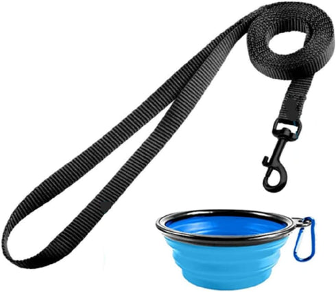 2 Pack Puppy Dog Leash Cat Leash, Strong and Durable Leash with Easy to Use Collar Hook - Dog Leashes for Cat with Collapsible Pet Bowl Great for ...