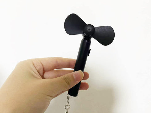Pocket Fan, Handheld Mini Fan with Keychain Clip, AAA Battery Powered Small Personal Fan Mini Portable for Home Outdoor Camping Travel - Black...