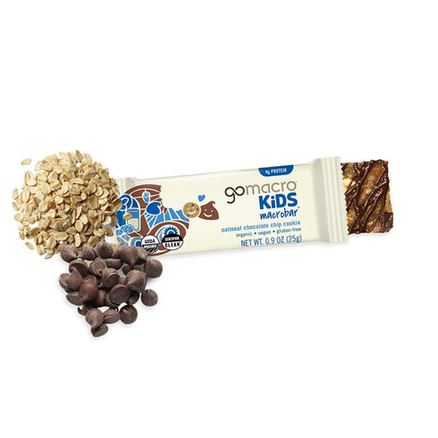 GoMacro Kids MacroBar Organic Vegan Snack Bars - Oatmeal Chocolate Chip Cookie (0.90 Ounce Bars, 7 Count)...