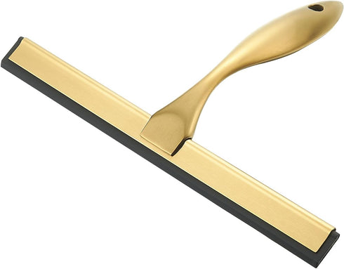 10inch Water Cleaning Squeegee for Bathroom Car or Kitchen Top Stainless with Silicon Rubber 3 Choice (Gold)...