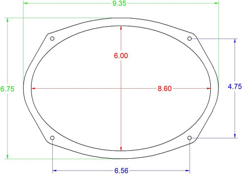 6x9 Speaker Spacers Depth Extender Extending Rings - 1/4" Thick - SSK69 - Stackable - Perfect for Framing Fiberglass Enclosures - 1 Pair...