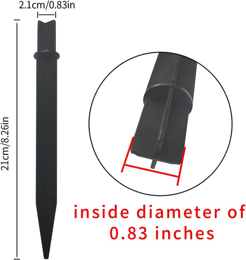 6PCS 8.25 Inch Reinforced Ground Spikes, Solar Lights Spikes ABS Plastic Lights Replacement Stakes, Ideal for Solar Pathway Lights Garden Lights T...