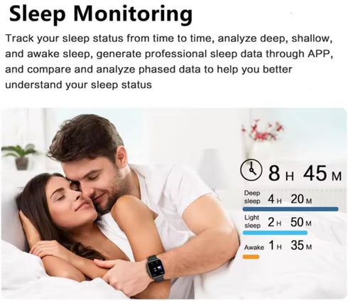 Smart Watch, 1.96" for Men Women (Answer/Make Call), Fitness Tracker with 100+ Sport Modes, IP68 Waterproof, Heart Rate/Sleep Monitor, Spo2, Pedom...