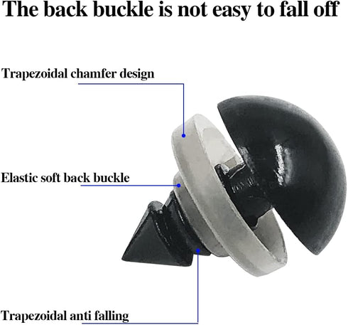 findTop 1000 Pieces Black Plastic Safety Eyes with Washers for Stuffed Animal Eyes DIY Craft Projects (4 Sizes)...