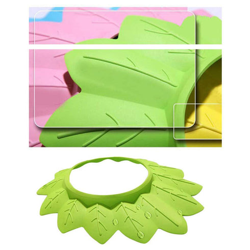 Baby Shower, Soft Baby Bath Head Leaf Shaped Elastic Bath Safety Hat Shower Visor Bathing Hat for Toddler Baby Kids Children Washing Hair...