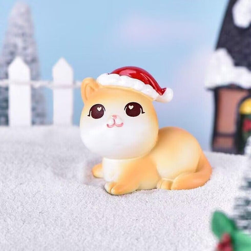 8Pcs Cat Figurines & Dog Figurines,Fairy Puppy with Hat, Fairy Garden Animals for Fairy Garden, Micro Landscape, Plant Pots, Cake Decor,Best Gift ...
