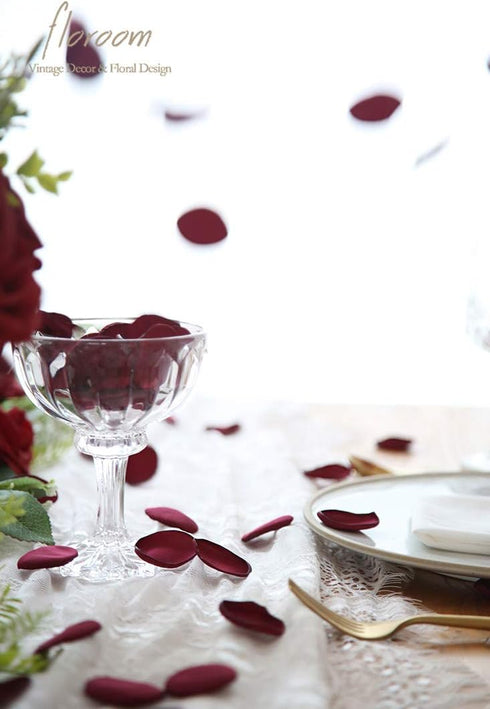 Floroom 300pcs Rose Petals Burgundy Faux Silk Flower Petals for Wedding Flower Girl Basket Aisle Scatter Dinner Table Centerpieces Party Confetti ...
