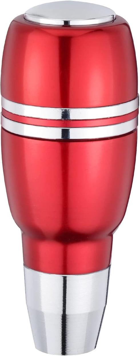 Arenbel 4" Automatic Push Button Gear Shift Knob Polished Aluminum Car Lever Stick Shifter Handle Fit Most Auto Transmission Vehicles, Red...