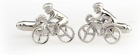 Presentation Gift Box Bicycle Bike Rider Cycling Cyclists Pair Cufflinks & Polishing Cloth...