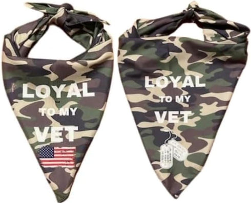 Set of Two Camo Dog Bandanas. One Size fits All, Lightweight, Breathable. Military Veterans, Air Force, Navy, Army, Marines, Pet Accessory, Large ...