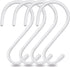 4 Pack Large S Hooks for Hanging Heavy Duty, 6 inch Non Slip Vinyl Coated Metal Closet S Hooks for Hanging Kitchen Utensil Pot Pan Cups Clothes Je...